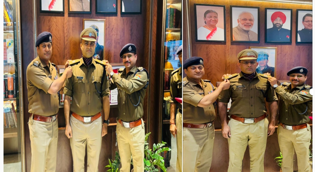हरिद्वार पुलिस के 02 अधिकारी पुलिस उपाधीक्षक से बने अपर पुलिस अधीक्षक विवेक कुमार और नरेन्द्र पन्त।  दोनों अधिकारियों के कंधे पर अशोक स्तंभ अलंकृत कर मिठाई खिलाते हुए उन्हें पदोन्नति की शुभकामनाएँ दी गईं। 