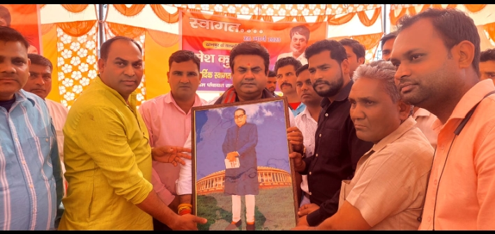 रावली महदूद में निर्दलीय विधायक पत्रकार उमेश शर्मा का भव्य स्वागत