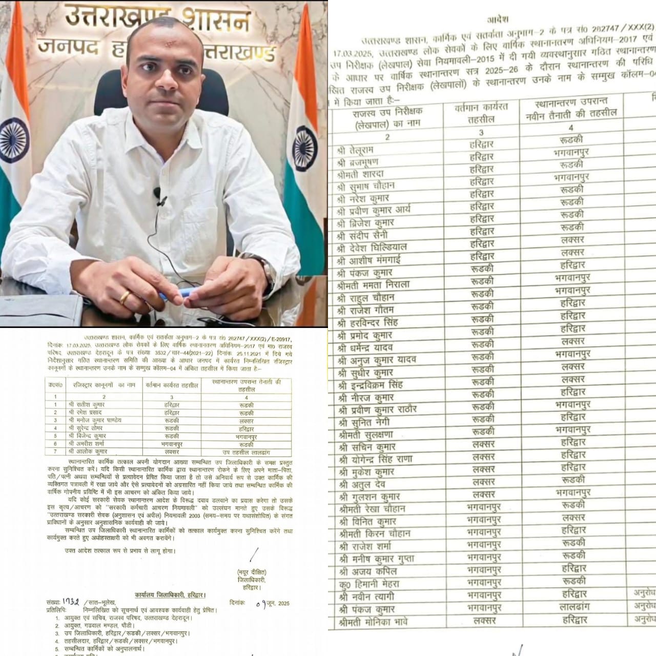 नवनुक्त जिलाधिकारी ने राजस्व विभाग में तबादलों की चलाई एक्सप्रेस 46 राजस्वकर्मीयो का किया स्थान्तरण   किसको कहा भेजा देखे लिस्ट में