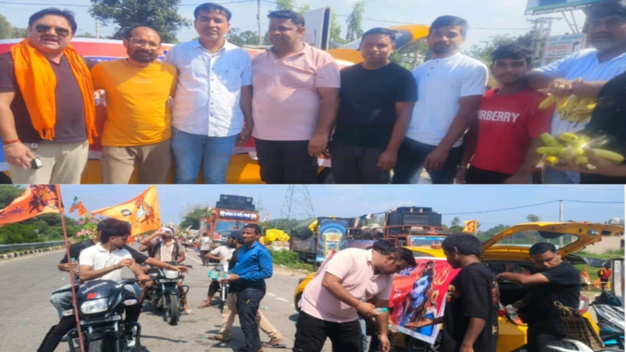 प्रेस क्लब बहादराबाद पत्रकार व व्यापार मण्डल की इकाई के हन्नी कथूरिया/हितेश चौहान ने सेवा भाव से कावड़ियों को फल व शीतल जल किया वितरण।  प्रेस क्लब बहादराबाद पत्रकारों व व्यापार मण्डल इकाई ने सभी कावडियों की यात्रा की मंगल कामना की