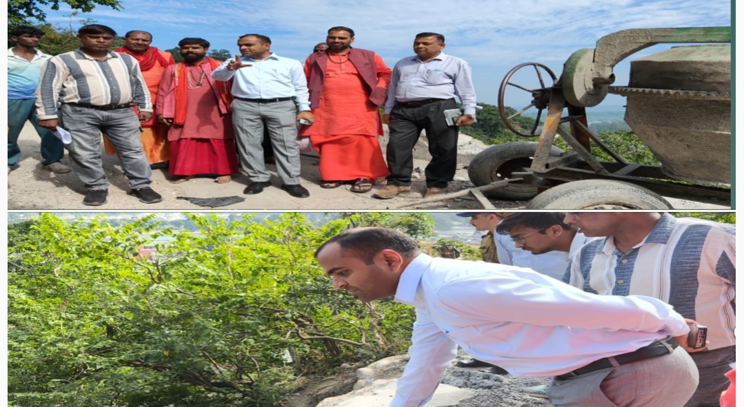 जिलाधिकारी मयूर दीक्षित ने माँ मनसा देवी मन्दिर के मार्ग के  सौन्दर्यकरण के कार्यों का किया स्थलीय निरीक्षण।