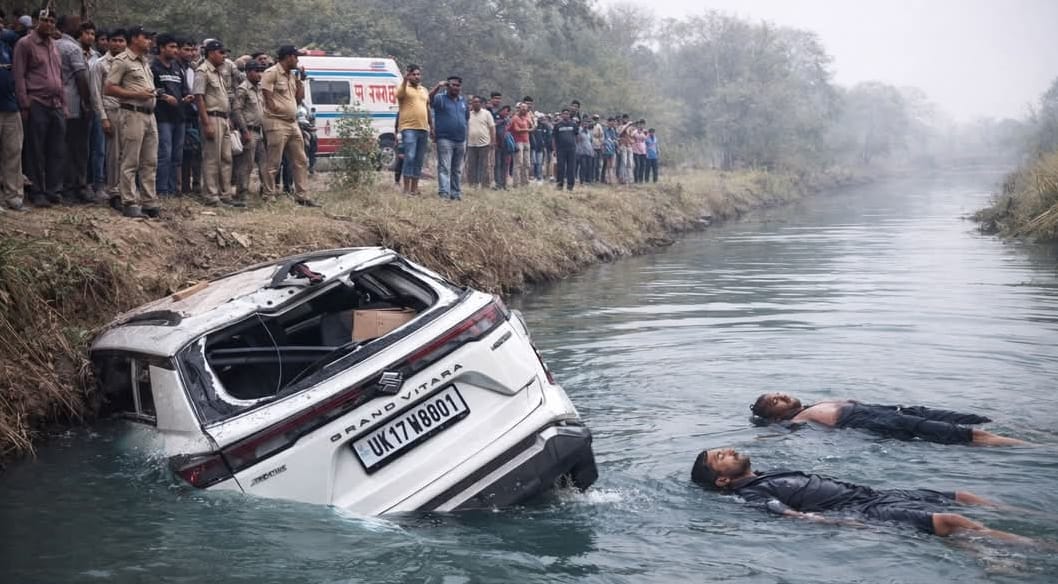 गंग नहर में गिरी कार, रुड़की के दो युवकों की जीवन लीला समाप्त