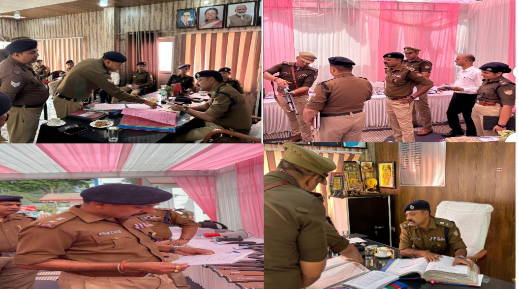 सालाना मुआयना करने थाना सिड़कुल पहुंचे एसएसपी नवनीत सिंह।  मालखाना, शस्त्रागार एंव थाना कार्यालय में रखे सभी दस्तावेजो कि गहनता से की जांचे।  सभी कर्मियों को नियमित शस्त्र हैंडलिंग का अभ्यास कराने के दिए निर्देश।