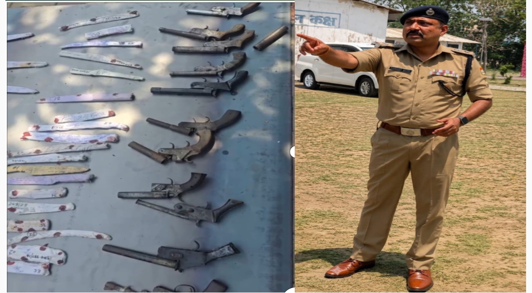 एसएसपी हरिद्वार नवनीत सिंह के नेतृत्व में कोतवाली मंगलौर में ज़ब्त अवैध हथियारों पर कार्रवाई।  कोतवाली मंगलौर द्वारा आयुध अधिनियम के 63 मालों का निस्तारण।