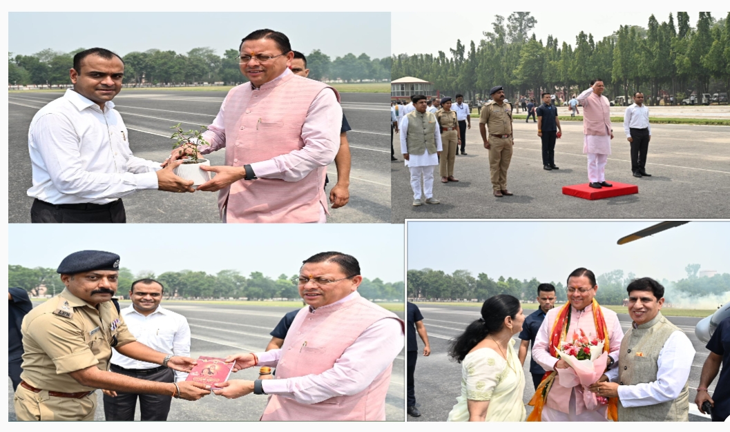 बीईजी हेलीपेड पहुंचे मुख्यमंत्री पुष्कर सिंह धामी।  जिलाधिकारी मयूर दीक्षित एवं वरिष्ठ पुलिस अधिकारी नवनीत सिंह भुल्लर एवं जनप्रतिनिधियों एवं कार्यकर्ताओं ने किया जोरदार स्वागत।